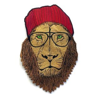 Lion Patch Embroidered Large Hipster